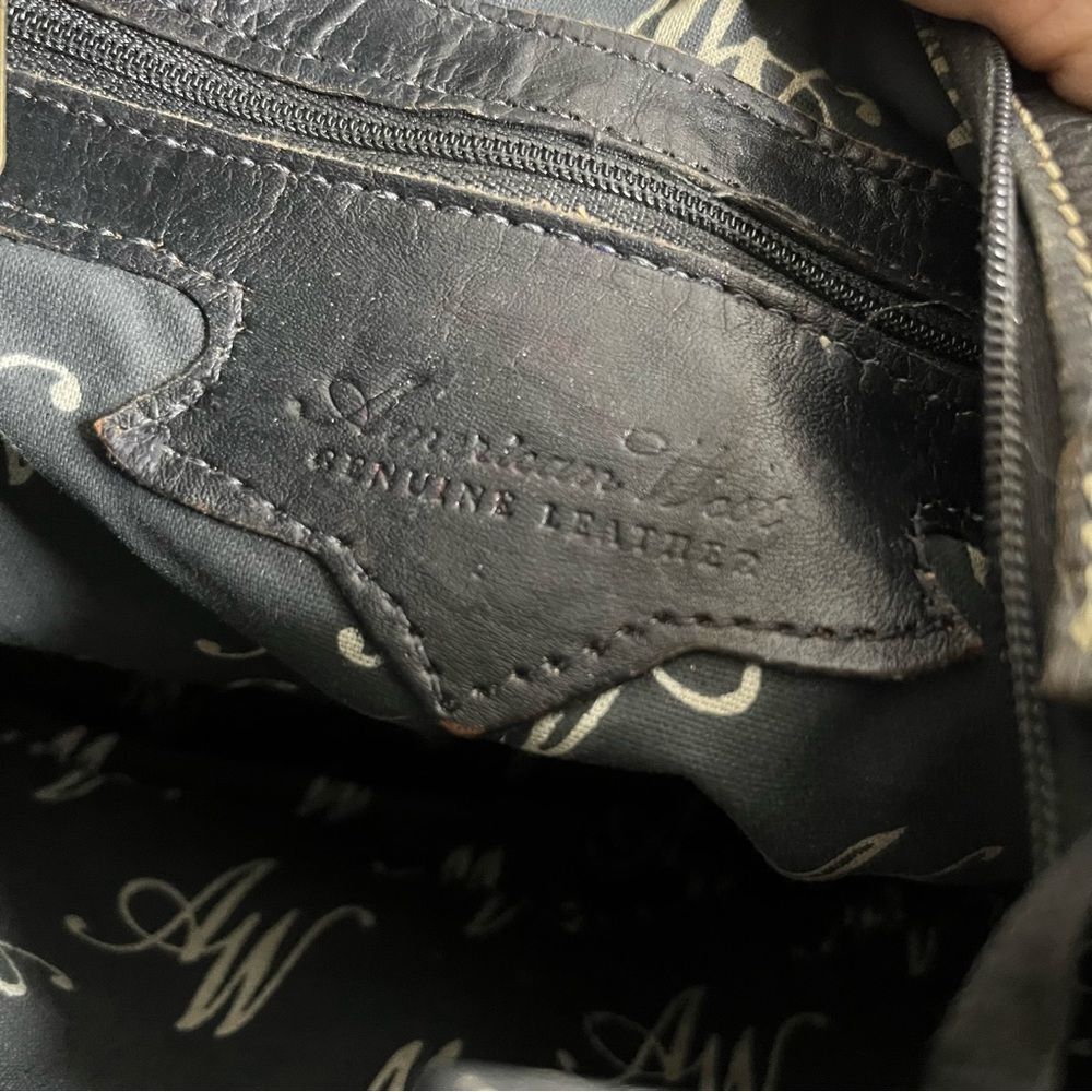 AMERICAN WEST Black Western Handbag Shoulder Bag Hair on Hide Leather Adjustable - Picture 10 of 11